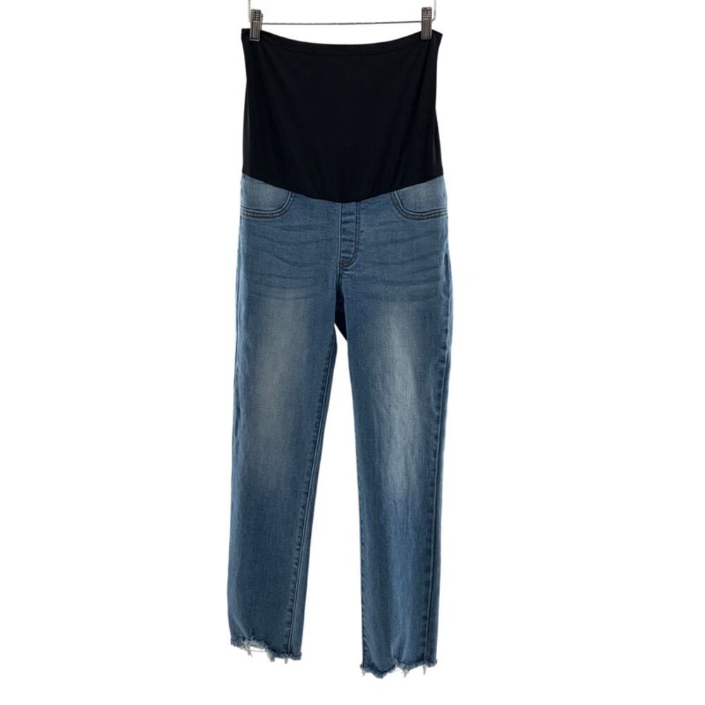 Just Black Denim Women Maternity Slim Straight Jeans Blue 28